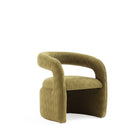 Manhattan Comfort Corvette Mid-Century Modern Velvet Lounge Chair in Olive Green
