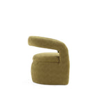 Manhattan Comfort Corvette Mid-Century Modern Velvet Lounge Chair in Olive Green