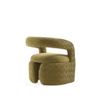 Manhattan Comfort Corvette Mid-Century Modern Velvet Lounge Chair in Olive Green