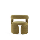 Manhattan Comfort Corvette Mid-Century Modern Velvet Lounge Chair in Olive Green