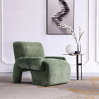 Manhattan Comfort Verandah Mid-Century Modern Chenille Lounge Chair in Olive Green