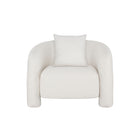 Manhattan Comfort Sylvia Modern Glam Tweed Lounge Chair in Ivory