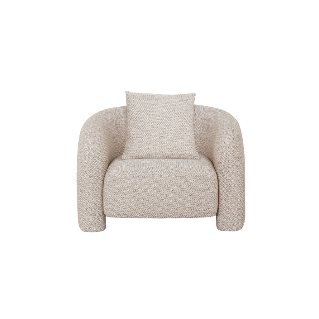 Manhattan Comfort Sylvia Modern Glam Tweed Lounge Chair in Gold Dust