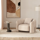 Manhattan Comfort Sylvia Modern Glam Tweed Lounge Chair in Gold Dust