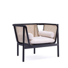 Manhattan Comfort Versailles Industry Chic Cane Wood Accent Armchair in Cream