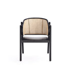 Manhattan Comfort Versailles Industry Chic Wood Accent Armchair in Black and Natural