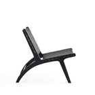 Manhattan Comfort Maintenon Industry Chic Vegan Leather Wood Accent Chair in Black