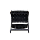 Manhattan Comfort Maintenon Industry Chic Vegan Leather Wood Accent Chair in Black