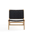 Manhattan Comfort Maintenon Industry Chic Vegan Leather Wood Accent Chair in Black and Natural