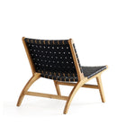 Manhattan Comfort Maintenon Industry Chic Vegan Leather Wood Accent Chair in Black and Natural