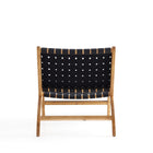 Manhattan Comfort Maintenon Industry Chic Vegan Leather Wood Accent Chair in Black and Natural
