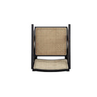 Manhattan Comfort Hamlet Industry Chic Cane Back Wood Accent Armchair in Black and Natural