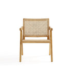 Manhattan Comfort Hamlet Industry Chic Cane Back Wood Accent Armchair in Natural