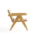 Manhattan Comfort Hamlet Industry Chic Cane Back Wood Accent Armchair in Natural