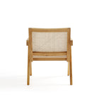 Manhattan Comfort Hamlet Industry Chic Cane Back Wood Accent Armchair in Natural