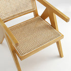 Manhattan Comfort Hamlet Industry Chic Cane Back Wood Accent Armchair in Natural