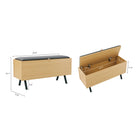 Manhattan Comfort Paloma Modern Accent Storage Bench in Light Oak