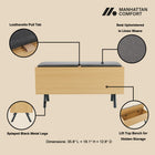 Manhattan Comfort Paloma Modern Accent Storage Bench in Light Oak