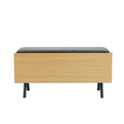 Manhattan Comfort Paloma Modern Accent Storage Bench in Light Oak