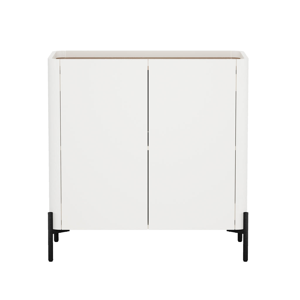 Manhattan Comfort Abbey Modern 32" Accent Cabinet in Maple and Off White