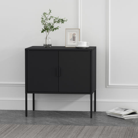 Manhattan Comfort Ava Modern 24" Metal Accent Cabinet in Black