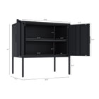 Manhattan Comfort Ava Modern 24" Metal Accent Cabinet in Black