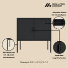 Manhattan Comfort Ava Modern 24" Metal Accent Cabinet in Black