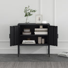 Manhattan Comfort Ava Modern 24" Metal Accent Cabinet in Black