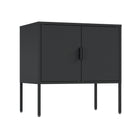 Manhattan Comfort Ava Modern 24" Metal Accent Cabinet in Black