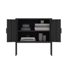 Manhattan Comfort Ava Modern 24" Metal Accent Cabinet in Black