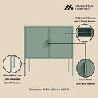 Manhattan Comfort Ava Modern 24" Metal Accent Cabinet in Sage Green