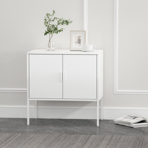 Manhattan Comfort Ava Modern 24" Metal Accent Cabinet in White