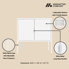 Manhattan Comfort Ava Modern 24" Metal Accent Cabinet in White