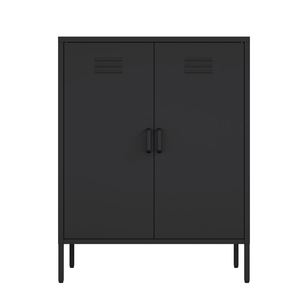 Manhattan Comfort Naomi Modern 32" Metal Accent Cabinet in Black