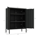 Manhattan Comfort Naomi Modern 32" Metal Accent Cabinet in Black