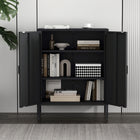 Manhattan Comfort Naomi Modern 32" Metal Accent Cabinet in Black