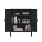 Manhattan Comfort Naomi Modern 32" Metal Accent Cabinet in Black