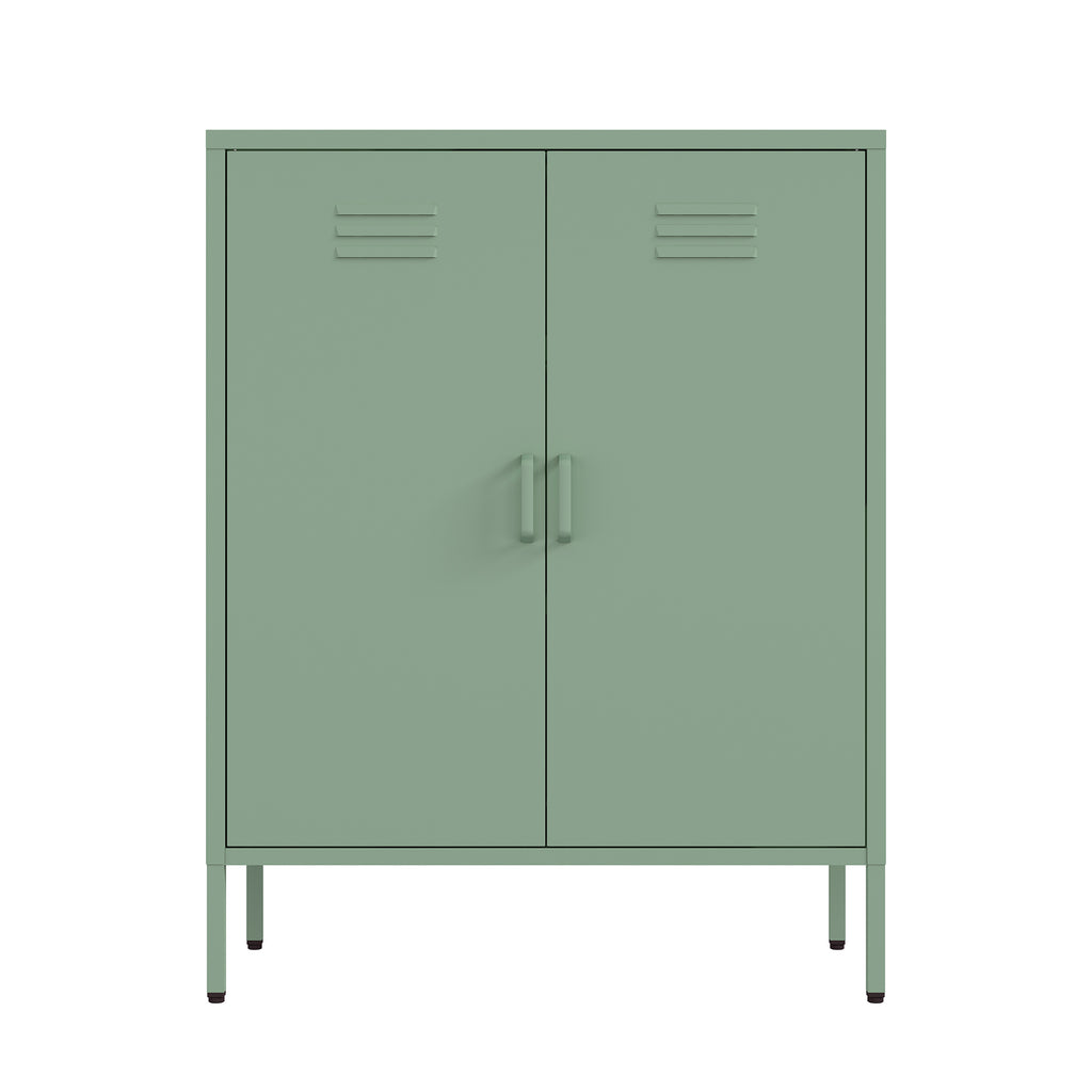 Manhattan Comfort Naomi Modern 32" Metal Accent Cabinet in Sage Green