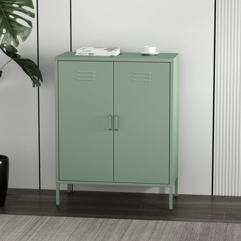 Manhattan Comfort Naomi Modern 32" Metal Accent Cabinet in Sage Green