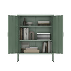 Manhattan Comfort Naomi Modern 32" Metal Accent Cabinet in Sage Green