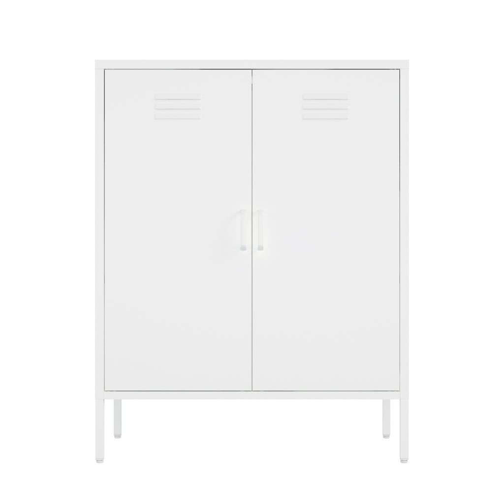 Manhattan Comfort Naomi Modern 32" Metal Accent Cabinet in White