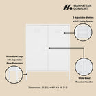 Manhattan Comfort Naomi Modern 32" Metal Accent Cabinet in White