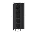 Manhattan Comfort Naomi Modern 15" Metal Storage Cabinet in Black