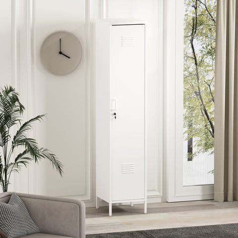 Manhattan Comfort Naomi Modern 15" Metal Storage Cabinet in White
