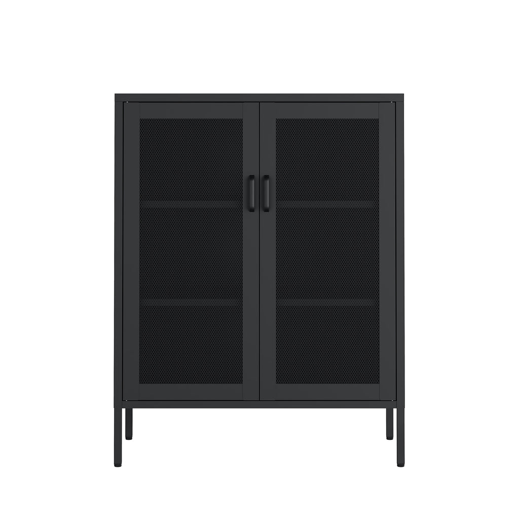 Manhattan Comfort Amelia Modern 32" Metal Accent Cabinet in Black