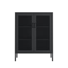 Manhattan Comfort Amelia Modern 32" Metal Accent Cabinet in Black