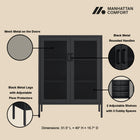 Manhattan Comfort Amelia Modern 32" Metal Accent Cabinet in Black