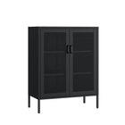 Manhattan Comfort Amelia Modern 32" Metal Accent Cabinet in Black