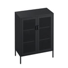 Manhattan Comfort Amelia Modern 32" Metal Accent Cabinet in Black