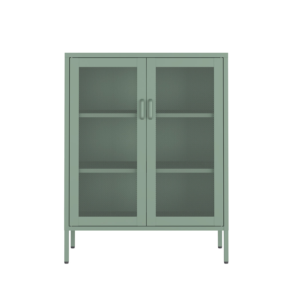 Manhattan Comfort Amelia Modern 32" Metal Accent Cabinet in Sage Green